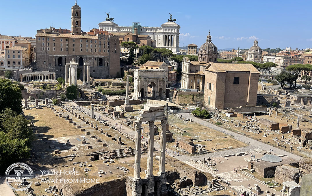 Khu Foro Romano nhìn từ trên đồi Palatino
